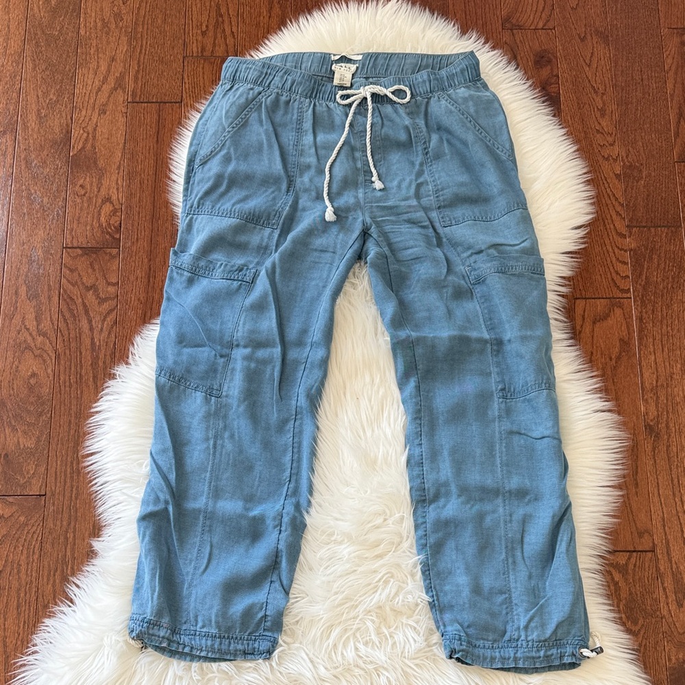 Nicole Miller Light Blue Drawstring Casual Pants